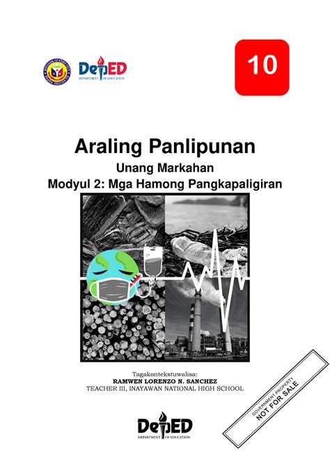 mga hamong pangkapaligiran|Unang Markahan.